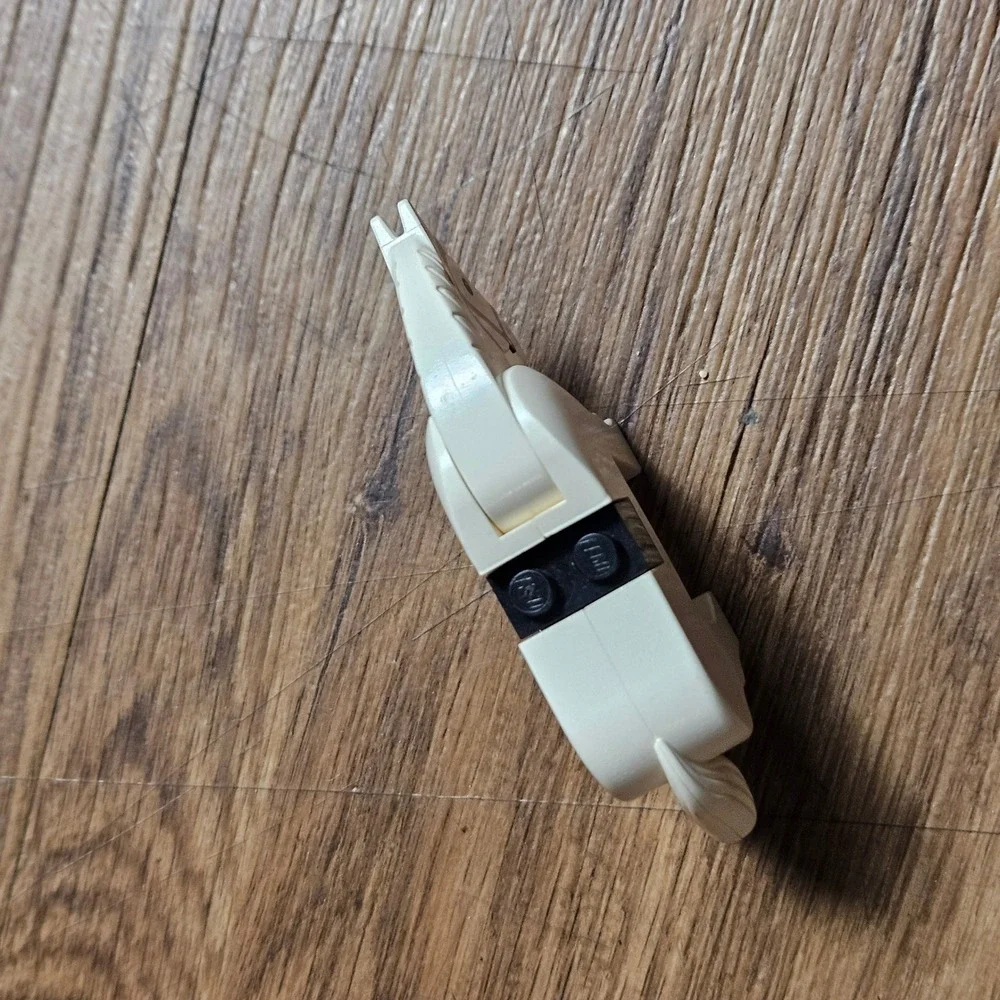 LEGO White Horse Minifigure‎ Animal Brown Bridle and Black Saddle Moving Head